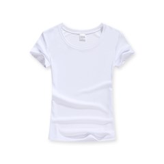 牛奶丝光面料纯色T恤短袖圆领女款光板坯衫柔软透气干爽热升华