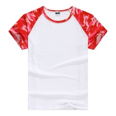 2018热销新品莫代尔男装短袖星空迷彩牛角插肩袖空白T恤广告衫